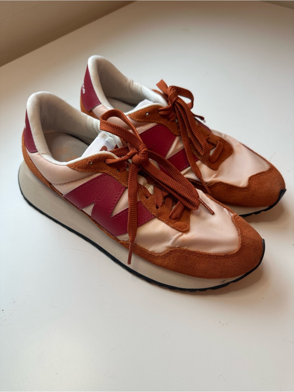 Women's Retro Runner Sneakers in Rust and Pink